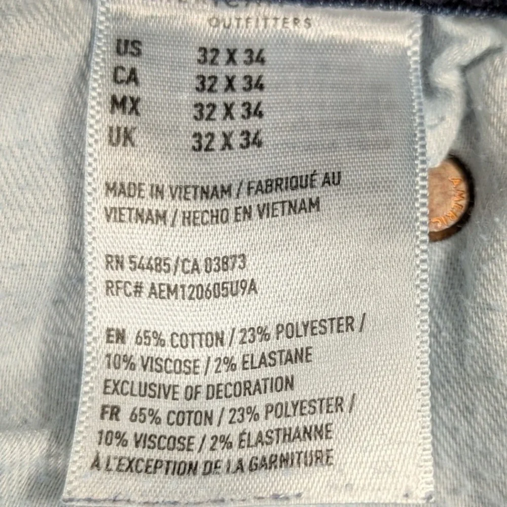 American Eagle Jeans Mens 32 Dark Denim Original Straight Ne(x)t Level Airflex‎